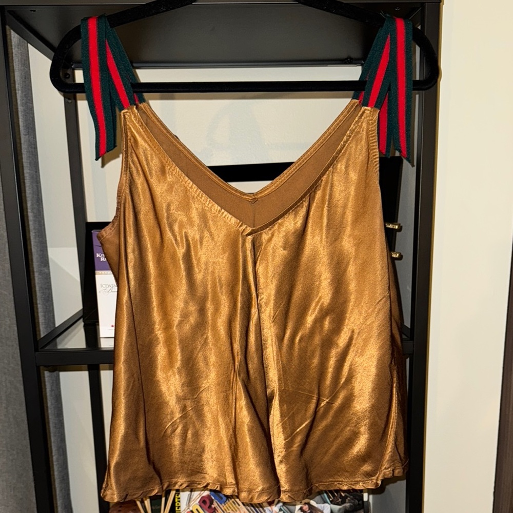 Elegant Brown Satin Women’s Top